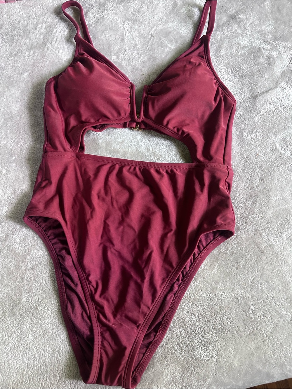 Seafolly Maroon Cutout One-Piece Swimsuit